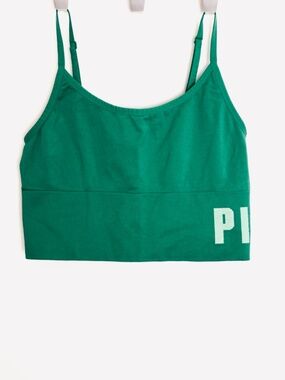 Victoria's Secret Pink Active Sports Bra Seamless Lightly Lined Green Size M-DD